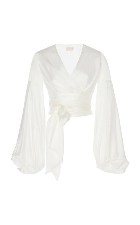 Satin Wrap Top, Alexandre Vauthier, Satin Top, Strapless Mini Dress, Front Tie Top, Moda Operandi, Silk Satin, Classy Outfits, Aesthetic Clothes