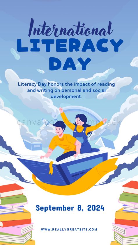 Celebrate International Literacy Day with our inspiring design! Perfect for social media posts, educational posters, and event decorations. Click to view and download now! #InternationalLiteracyDay, #LiteracyForAll, #EducationMatters, #ReadAndWrite, #LiteracyAwareness, #PromoteEducation, #GlobalLiteracy, #LiteracyCampaign, #EducationalDesign, #CanvaTemplate, #InspiringDesign Literacy Posters Design, International Education Day Poster, Literacy Day Poster, Literacy Poster, International Day Of Education, International Literacy Day, Master Artists, Literacy Day, Create Your Story