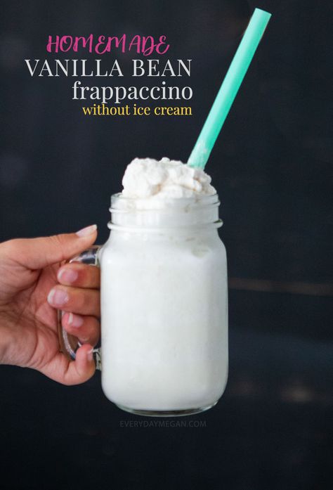 How To Make A Vanilla Bean Frappuccino Without Icecream, Homemade Starbucks Vanilla Bean Frappe, Vanilla Bean Frappachino Recipe No Ice Cream, Starbucks Vanilla Bean Frappuccino Diy, Vanilla Bean Cream Frappachino, Vanilla Creme Frappuccino, Diy Starbucks Vanilla Bean Frappe, Starbucks Vanilla Bean Frappuccino Recipe, Vanilla Frappe Recipe Without Ice Cream