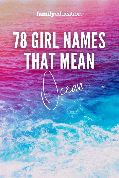 These water names for girls are inspired by oceans, river, and beautiful parts of nature. #girlnames Water Names Girl, Names Related To Water, Ocean Names Girl, Ocean Names Inspiration, Names That Mean Ocean, Ocean Names, Ocean Goddess, Nicknames For Girls, Welsh Names