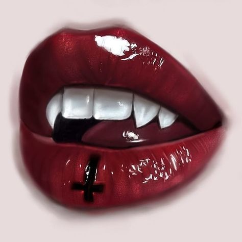 Digital art vampire lips illustration Vampire Lips Drawing, Vampire Mouth Drawing, Vampire Tattoo Designs, Vampire Mouth, Lips Illustration, Simple Tats, Vampire Tattoo, Vampire Drawings, Vampire Lips