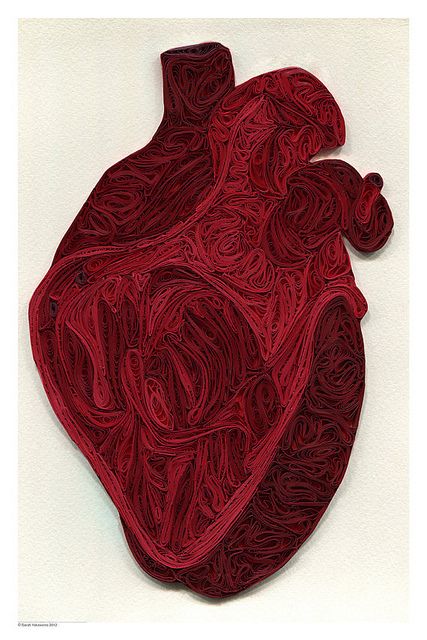 Human Heart Art, Heart Art Print, Quilled Paper Art, 3d Quilling, Heart Poster, Anatomical Heart, Human Heart, A Level Art, Anatomy Art