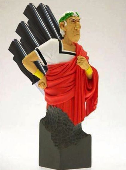 Julius Caesar Knife Block: Beware the Knives of March | Craziest Gadgets Wojskowy Humor, History Jokes, History Nerd, History Humor, Julius Caesar, Knife Holder, History Class, Knife Block, Wellness Design