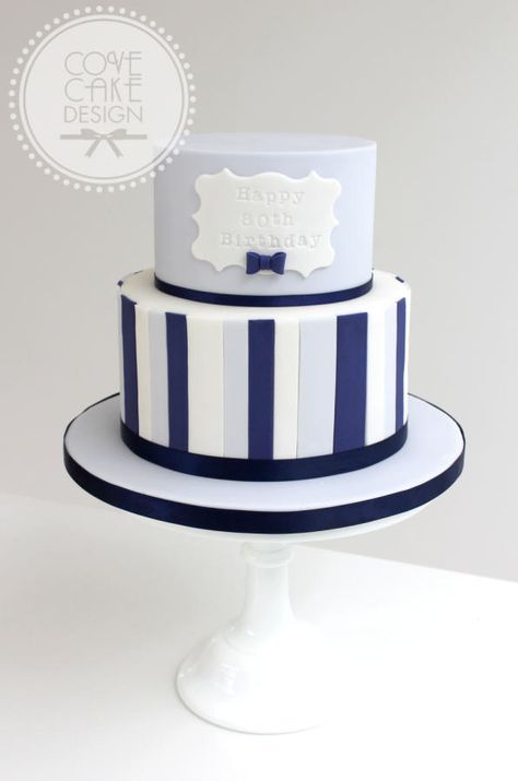 Birthday Stripe, polka dots on top                                                                                                                                                                                 More Male Birthday Cake, 30th Birthday Cakes For Men, Man Cakes, New Birthday Cake, 70th Birthday Cake, 80 Birthday Cake, Birthday Cake With Photo, Birthday Cake For Him, 60th Birthday Cakes