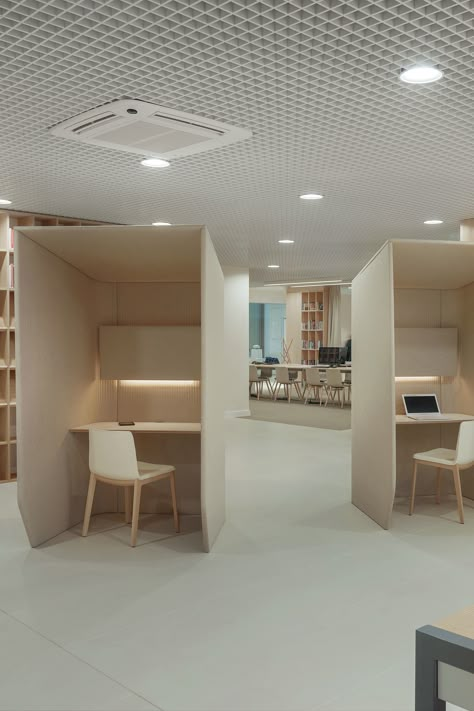 Laminate Worktop, Modern Library, Acoustic Solutions, Phone Booth, Sopot, White Laminate, Open Office, Library Design, Milan Design Week