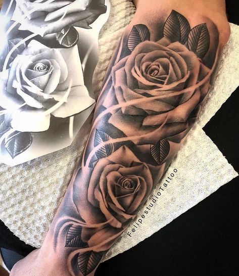 Roses Tattoo Men, Rose Tattoos Men, Rose Tattoo Forearm, Chicano Tattoos Sleeve, Tattoos Rose, Rose Tattoo Sleeve, Rose Tattoos For Men, Rose Tattoos For Women, Forarm Tattoos