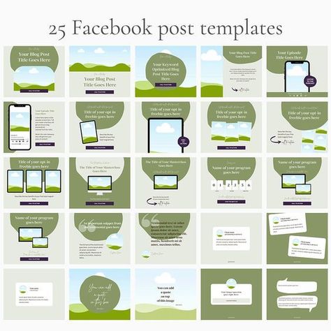 Olivia’s Social Media Templates Bundle includes 100+ unique and customizable templates for Instagram, Facebook, Pinterest, and #Canva_Facebook_Posts #Canva_Green_Templates #Facebook_Template_Design_Layout #Instagram_Page_Design_Ideas Canva Facebook Posts, Canva Green Templates, Facebook Template Design Layout, Facebook Page Design, Social Media Templates Design, Facebook Page Template, Post Layout, Facebook Template, Facebook Story