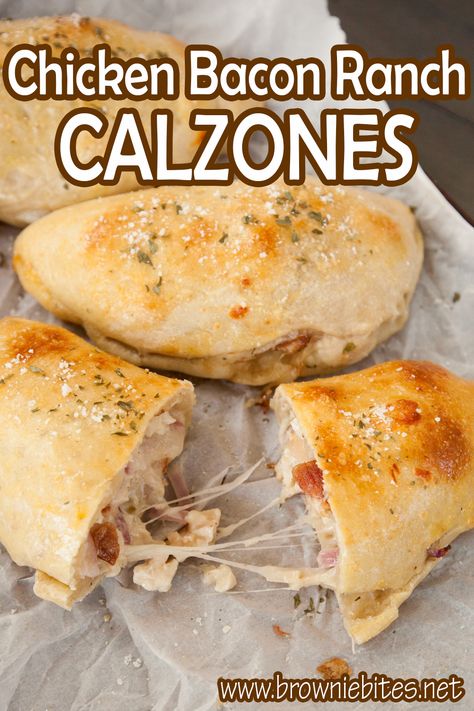 Mini Calzones, Chicken Crispy, Simple Family Meals, Pizza Recipes Homemade, Brownie Bites, Cooked Chicken, Chicken Bacon Ranch, Bacon Ranch, Food Recepie