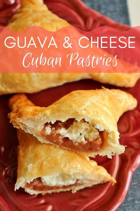 Guava Empanadas, Guava And Cheese, Guava Cheese, Guava Pastry, Guava And Cream Cheese, Cheese Pastries, Guava Recipes, Guava Paste, Cuban Dishes