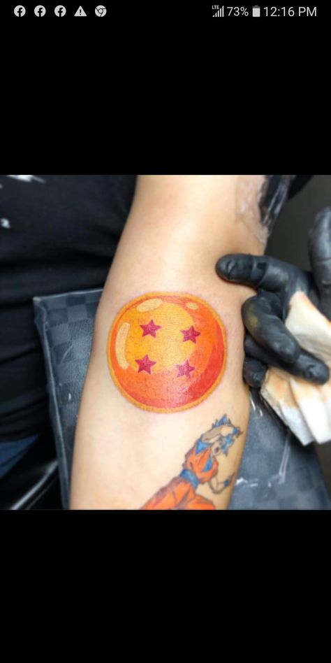 4 Star Dragon Ball Tattoo, 4 Star Dragon Ball, Tattoo Paw Print, Tattoo Paw, Star Dragon, Matching Tats, Ball Tattoo, Z Tattoo, Chicano Style