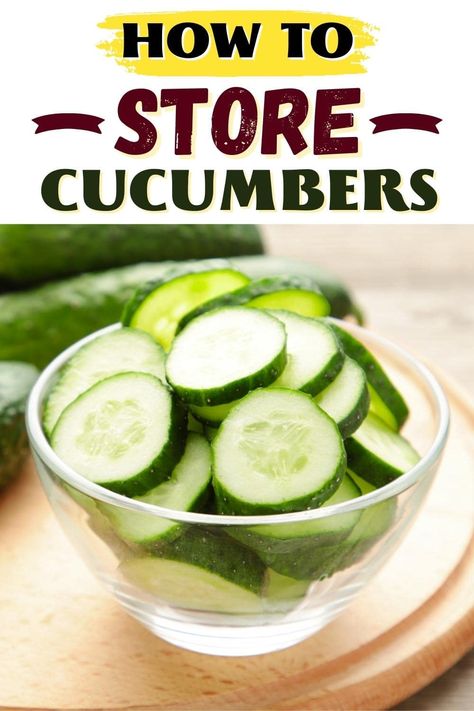 Store cucumbers in the refrigerator in a perforated plastic bag or wrap them in a paper towel. This will keep them crisp and fresh longer. Best Way To Store Cucumbers, How To Keep Cucumbers Fresh, How To Store Cucumbers In The Fridge, Store Cucumbers In Fridge, Storing Cucumbers, How To Save Cucumbers, How To Keep Cucumbers Fresh Longer, Preserving Cucumbers, What To Do With Excess Cucumbers