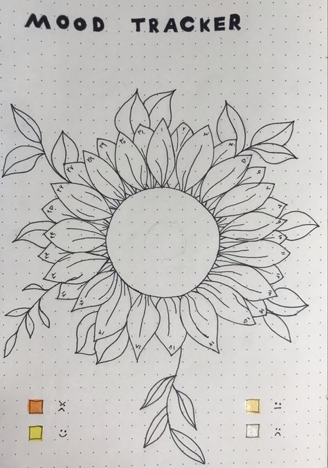 A sunflower with 31 petals to represent your mood during a month Sunflower Mood Tracker, Monthly Mood Tracker, Mood Tracker, Bullet Journal Inspiration, Journal Inspiration, Happy Planner, A Month, Art Journal, Sunflower