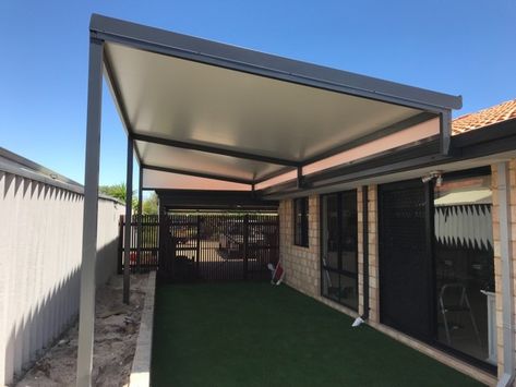 Skillion Roof Patios - Skillion Carport Roof | Great Aussie Patios Backyard Pergola Designs, Skillion Roof Extension, Skillion Roof Pergola, Skillion Carport, Retractable Glass Roof Patio, Skillion Roof Pergola Australia, Roof Riser, Gable Patio, Skillion Roof Sheds Australia