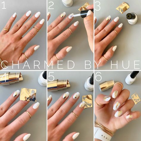 Click the link to find 6 simple steps in how to add gold foil to your Color Street manicure! SO simple! 🤩 Street Nails, Hot Nails, Make Me Up, Nail Polish Strips, Color Street Nails, Color Street, To Color, Gold Foil, Click The Link