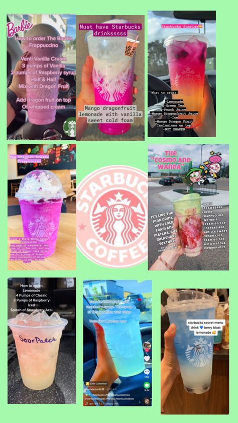 Starbucks Drink Menu, Starbucks Secret Menu Recipes, Fun Drink Recipe, Cold Starbucks Drinks, Starbucks Drinks Diy, Secret Starbucks Recipes, Iced Starbucks Drinks, Secret Starbucks Drinks, Secret Menu Items