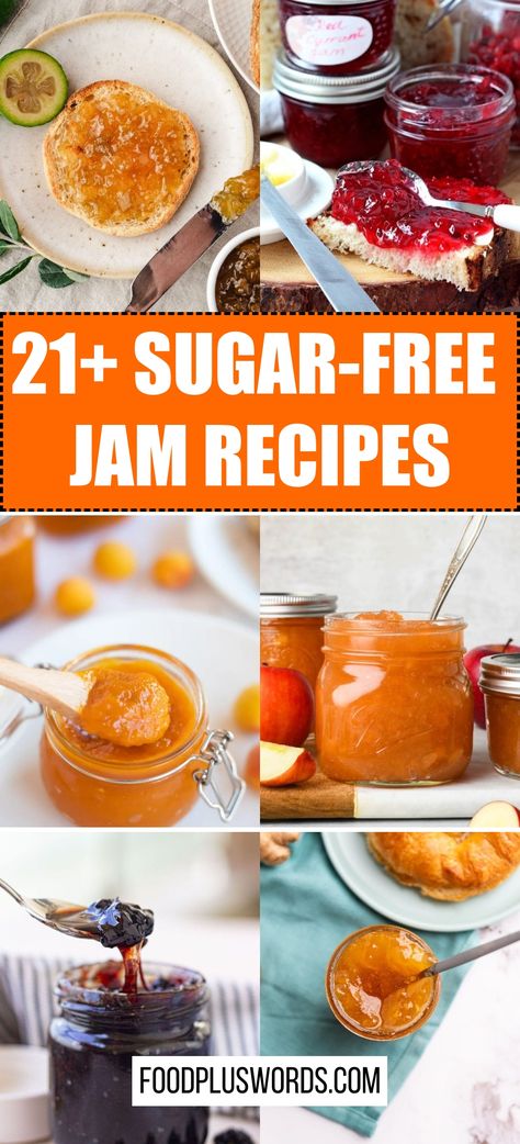 21+ Sugar-Free Jam Recipes Sugarless Jam Recipes, Keto Jam Recipes, Sugar Free Jams And Jellies, Sugar Free Jelly Recipes, Sugar Free Jam Recipes For Canning, Sugar Free Plum Jam Recipe, Sugar Free Peach Jam Recipe, Monkfruit Recipes, Sugar Free Peach Jam