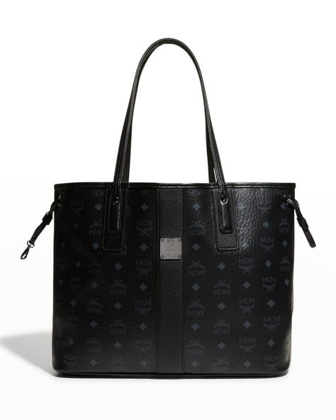 Mcm Tote Bag, Fancy Bags, Mcm Logo, Money Bag, Leather Pulls, Zip Pouch, Cute Bags, 6 D, Open Top