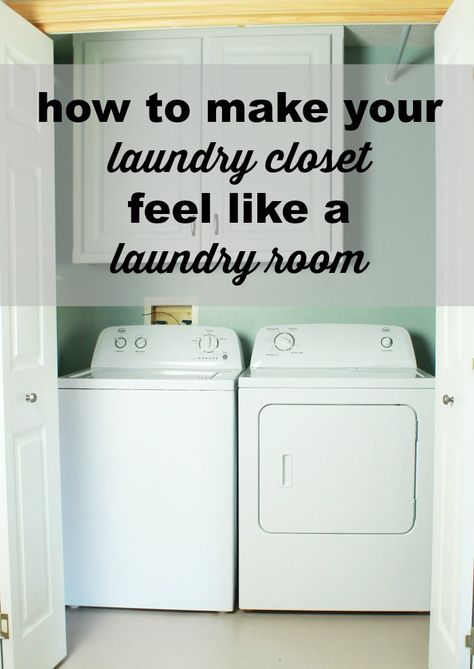 how to make your laundry closet feel like a laundry room Laundry Room Closet Ideas, Room Closet Ideas, Small Laundry Closet, Laundry Closet Makeover, Laundry Room Design Ideas, Laundry Room Storage Shelves, Small Laundry Room Organization, Room Storage Diy, Laundry Room Closet