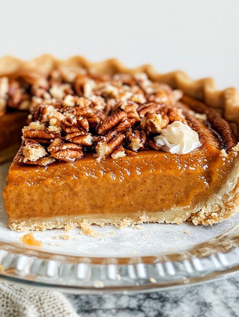 Praline Pumpkin Pie Praline Pumpkin Pie, Classic Pumpkin Pie, Pumpkin Filling, Pecan Tarts, Blueberry Tart, Sweet Pies, Mint Brownies, Pie Flavors, Crunchy Pecans