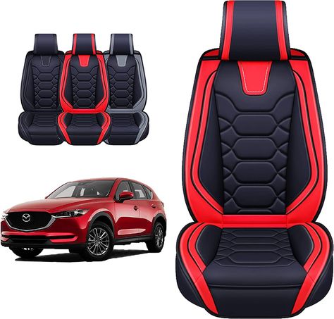 Amazon.com: OASIS AUTO Mazda CX5 Accessories Seat Covers 2012-2025 Custom Fit Leather Cover Protector Cushion for CX-5 (Full Set, Red) : Arts, Crafts & Sewing Mazda Cx5 Accessories, Mazda Accessories, Mazda Cx5, Classy Cars, Crafts Sewing, Seat Covers, Leather Cover, Full Set, Custom Fit