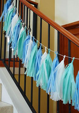 Tissue Paper Tassel Garland Diy, Paper Tassel Garland, Diy Tassel Garland, Tissue Paper Tassel Garland, Tissue Paper Tassel, Frozen Christmas, Large Balloons, Girl Baby Shower Decorations, Tassel Garland