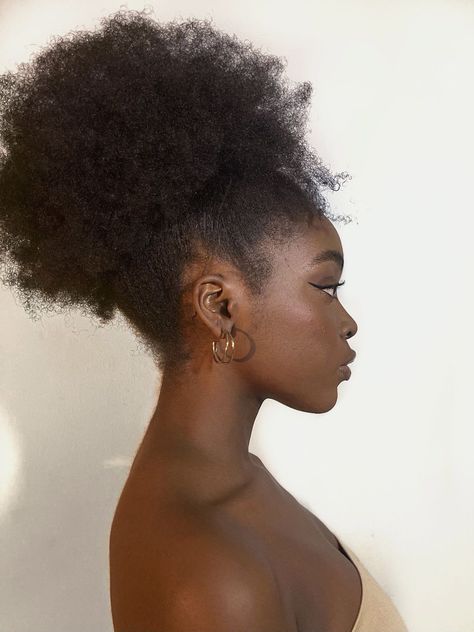 Black Women Side Profile, Side Profile Black Woman, Black Woman Side Profile, Side Part Afro, Natural Hair 4c, Black Natural Hair, Natural Hair Salons, Beautiful Black Hair, 4c Natural Hair