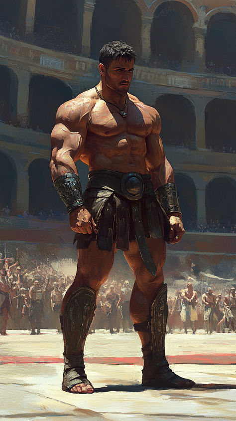 Spartan Warrior Wallpapers Hd, Roman Gladiator Art, Warrior Drawing Reference, Spartan Physique, Gladiator Character Design, Muscular Warrior, Gladiator Art, Spartan Soldier, Gladiator 2