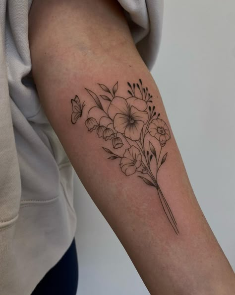 Flower Tattoos Marigold, Narcissus Tattoo, Aster Tattoo, Aster Flower Tattoos, Honeysuckle Tattoo, Carnation Flower Tattoo, Violet Flower Tattoos, Marigold Tattoo, Cosmos Tattoo