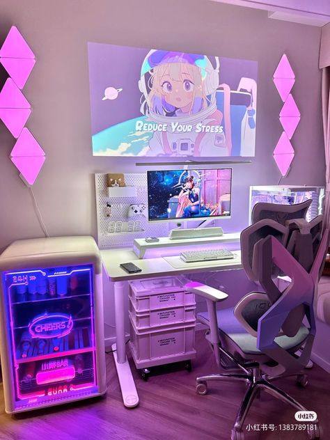 Magnolia Room, Games Room Inspiration, Kawaii Room Ideas, Gamer Bedroom, Magic Drawing, Setup Gamer, Cozy Desk, Luxury Room Bedroom, Easy Diy Room Decor