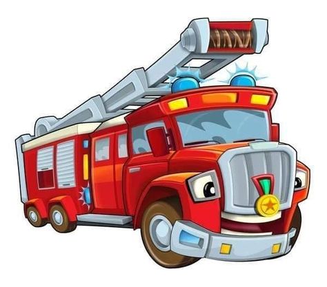 Fireman Crafts, Fire Truck Drawing, Fire Engine Cake, Kids Cartoon Characters, Drawing Lessons For Kids, Fall Coloring Pages, Baby Squirrel, Simple Cartoon, Fire Station