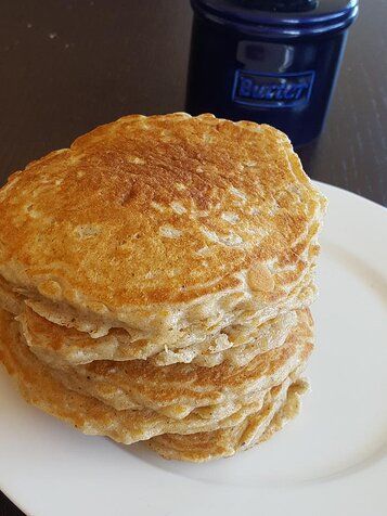 Buttermilk Oatmeal Pancakes Recipe | Allrecipes Cinnamon Pancakes Recipe, Honey Pancakes, Whole Grain Pancakes, Blueberry Buttermilk Pancakes, Oatmeal Buttermilk Pancakes, Oatmeal Pancakes Recipe, Quick Oatmeal, Pancake Recipe Buttermilk, Easy Oatmeal