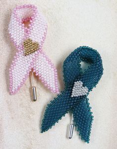 Beaded Awareness Ribbon, Seadbead Ideas, Brick Stitch Patterns, Beaded Ribbon, Jewerly Beads, Beading Crafts, Seed Bead Patterns, Beadwork Patterns, Beaded Crafts