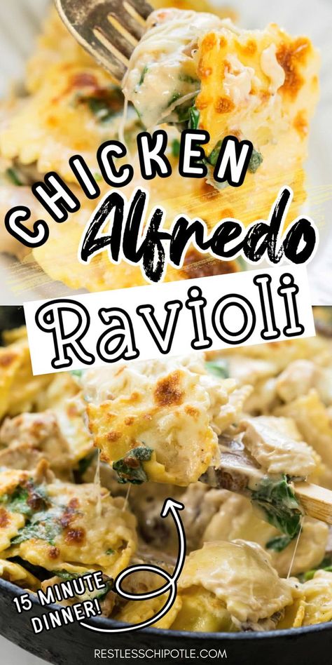 Spinach Ravioli With Chicken, Chicken Mushroom Ravioli Recipe, Chicken Mushroom Ravioli, Mushroom Ravioli With Chicken, Chicken Cheese Ravioli Recipe, Cheese Ravioli Recipe Frozen Alfredo, Chicken Ravioli Filling, Ravioli Recipe Alfredo Sauce, Chicken Alfredo With Mushrooms