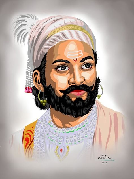 2022 Drawing, Shivaji Maharaj Painting, Maharaj Wallpapers, Wallpapers Nature, Shivaji Maharaj Hd Wallpaper, Hd Dark Wallpapers, Warriors Wallpaper, Boho Art Drawings, Digital Painting Portrait