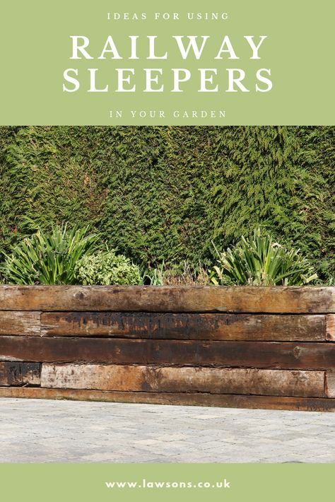 Sleepers Front Garden Ideas, Raised Bed With Sleepers, Railway Sleepers Garden Retaining Walls, Railway Sleeper Raised Beds, Old Railway Sleepers Garden Ideas, Railway Sleeper Garden Edging, Sleepers Garden Ideas Raised Beds, Sleeper Garden Beds, Sleepers Garden Ideas Landscape Design