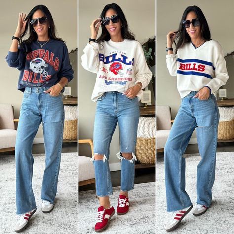 Restocked on the right! Size small in sweatshirts and sweater Code: AFLTK #LTKxAF  #LTKFallSale#LTKU#LTKSaleAlert https://liketk.it/4SqBB Cute Buffalo Bills Outfits, Buffalo Bills Womens Clothes, Buffalo Bills Outfit, Buffalo Bills Game Day, Dunk Outfits, Buffalo Bills Game, Nfl Bills, Graphic Tee Outfits, Gameday Outfit