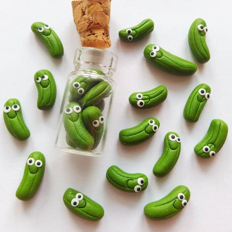 Gherkins Earrings, Pickles Earrings, Cucumber Earrings, Pickles in Jar Jewelry, Emo Vial Food Earrings, Kitchen Appliances, Green Earrings, - Etsy Tiny Jar Earrings, Polymer Clay Charms Easy, Things You Can Make With Clay, Funny Polymer Clay Earrings, Polymer Clay Easy Ideas, Funny Clay Earrings, Weird Polymer Clay, Useful Clay Crafts, Unique Polymer Clay Ideas