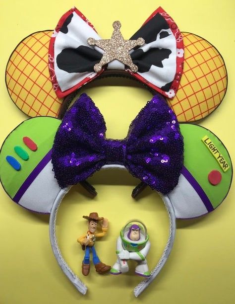 Buzz Mickey Ears, Buzz Lightyear Ears, Buzz Lightyear Mickey Ears, Toy Story Disney Ears, Toy Story Mickey Ears, Toy Story Ears, Ear Ideas, Diy Disney Ears, Disneyland Ears