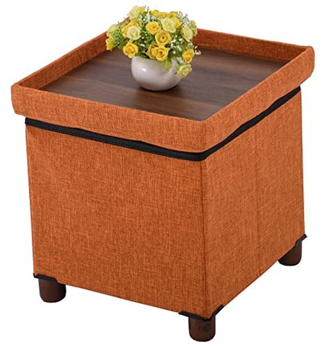 Footstool Storage, Storage Cube Ottoman, Storage For Living Room, Stylish Ottomans, Ottoman With Storage, Working At Home, Storage Stool, Storage Footstool, Fabric Ottoman