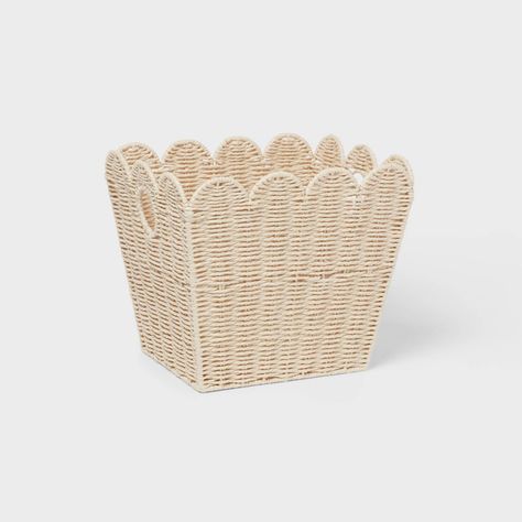 Woven Scallop Kids' Storage - … curated on LTK Scalloped Basket, Target Storage, Kids Storage Baskets, Wood Bin, Kids Table Lamp, Toy Storage Bins, Decorative Basket, Pillow Fort, Hearth And Hand