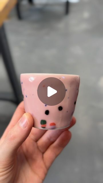 @polychromepots on Instagram: "🩷 #porcelain #glaze #slipcasting #pottery #ceramicglaze #color #masonstain #pots #ceramicstudio #contemporaryceramics #ceramicshare #espresso #coffee #spots #confetti #polychrome" November 8, Ceramic Studio, Espresso Coffee, Contemporary Ceramics, Confetti, Espresso, Glaze, Stain, Porcelain