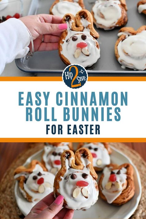 Make these cute bunny cinnamon rolls for Easter brunch! These easy cinnamon roll bunnies are made using store-bought cinnamon rolls and a few simple ingredients. Cinnamon Roll Bunnies, Bunny Recipes, Bunny Cinnamon Rolls, Easy Easter Brunch, Easter Things, Easter Recipe, Cinnamon Roll Dough, Spring Sewing, Easter Snacks