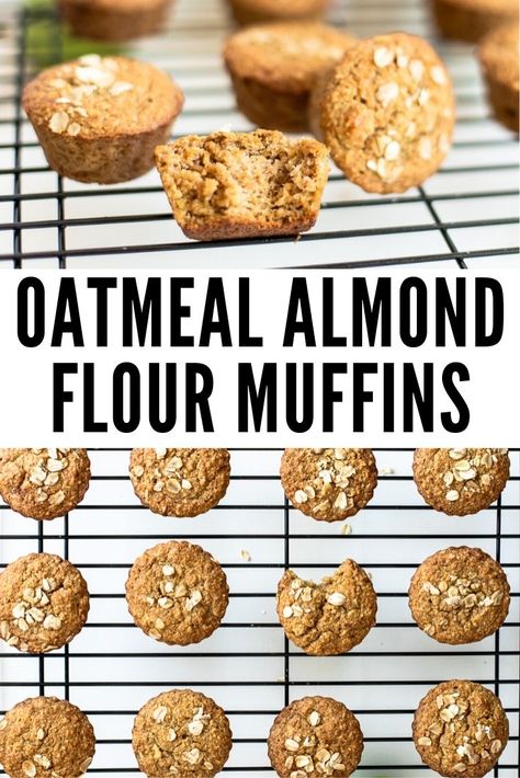 Healthy, healthy muffins! Oatmeal almond flour muffins are the perfect base muffin – they’re soft, easy to make and naturally gluten free! The best part? They’re only sweetened with a little bit of maple syrup making them a smart choice to serve along your breakfast table! Almond Flour Oatmeal, Oatmeal Muffin Recipes, Almond Flour Muffins, Healthy Breakfast Muffins, Breakfast Cookies Healthy, Homemade Almond Milk, Joy Filled Eats, Healthy Muffin Recipes, Protein Muffins