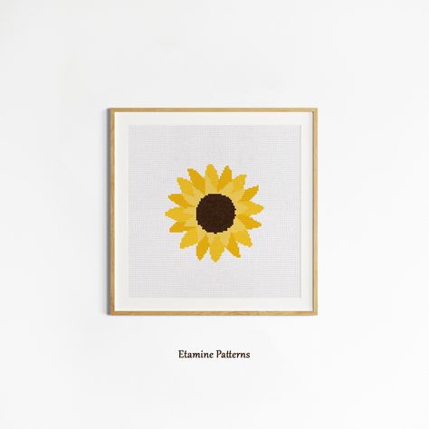 Sunflower Cross Stitch Pdf Pattern, Yellow Flower Cross Stitch Pattern, Garden Plant Cross Stitch Patterns, Mini Cross Stitch Charts Sunflower Cross Stitch, Plant Cross Stitch, Flower Cross Stitch Pattern, Flower Cross Stitch, Flower Cross, Mini Cross Stitch, Mini Cross, Cross Stitch Charts, Yellow Flower