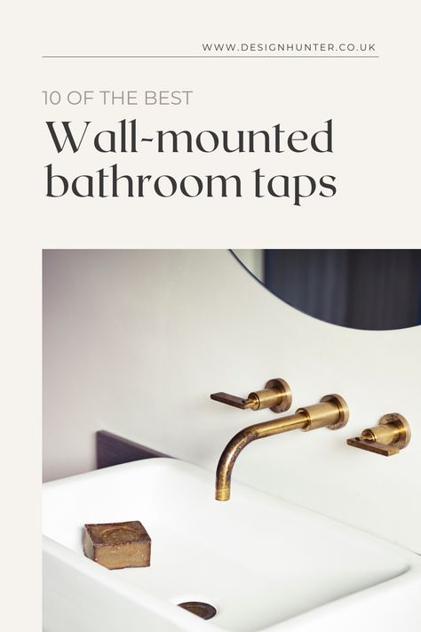 10 of the best... wall mounted bathroom taps — Design Hunter Wall Taps Bathroom, Tap Ideas Bathroom, Wall Mounted Taps Bathroom, Taps For Bathroom, Taps Design, Sloped Ceiling Bedroom, Fun Kids Bathroom, House Bathroom Designs, Wall Mounted Bath Taps