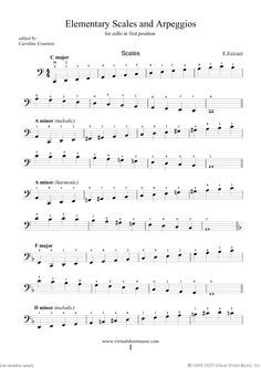 cello scales and arpeggios Cello Scales, Cello Notes, Trombone Sheet Music, Cello Sheet Music, Cello Music, Cellos, Symbols And Meanings, Trombone, Music Education