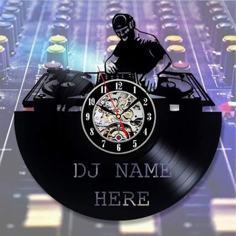 Dj Mixer Vinyl Record Wall Clock - Decorate your home with Modern Music Art - Best gift for man, woman, boyfriend and girlfriend - Win a prize for feedback Mixer Vinyl, Best Wall Clocks, Dj Mixer, Motion Sensor Lights Outdoor, Handmade Wall Clocks, Boyfriend And Girlfriend, Retro Wall Clock, Vinyl Record Wall, Record Wall