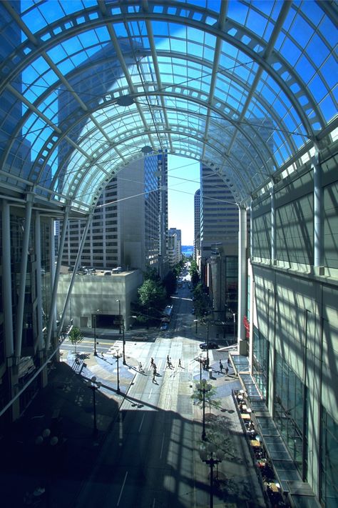 Washington State Convention Center Seattle Attractions, Seattle Convention Center, Seattle Street, Seattle Style, Seattle Trip, Glass Canopy, Washington State Travel, Seattle Fashion, Seattle Homes