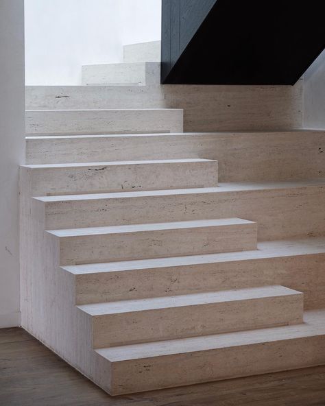 Hassen Balut | Stair Detail in Brushed Natural Travertine. Barrio San Nicolás Residence Montevideo Uruguay. . Ph: @marcos_villalba_archive . . @_laviere… | Instagram Beige Travertine Texture, Instagram