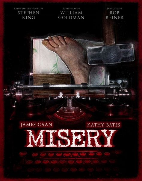 Misery Stephen King, Misery Movie, Stephen King Movies, Beau Film, Image Film, Horror Posters, Classic Horror Movies, Thriller Movies, Cinema Posters